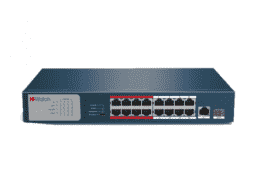 DS-S1816P(B) Сетевой неуправляемый коммутатор 16 PoE + 1 SFP порт