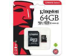 Карта памяти Kingston microSD 64Gb Class10 