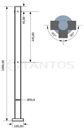 TSb-V Стойка универсальная 3-х сторонняя, с 6-ю отверстиями для муфт TSb-M(MK).