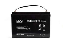 SKAT SB 12100 АКБ свинцово-кислотная тип AGM 12V 100Ач Iзар.30А, клеммы под болт М6