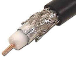Кабель RG-6U коаксиальный черный наружный (бухта 100 м) 01-2202 